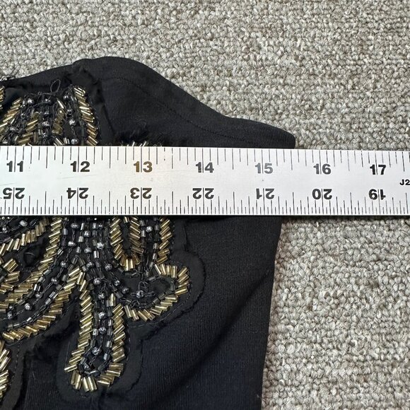 Free People New Dehli Mini Beaded Tube Dress in Black & Bronze Size Medium - Picture 4 of 8